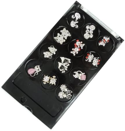 22pcs 12 Lovely Aminals Designs Christmas X'mas Theme Acrylic Metal Charming Fashion Alloy 3D Nail Art DIY Decorations