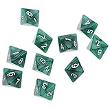 Jili Online 10pcs 8 Sided Dice D8 Polyhedral Dice for Dungeons and Dragons Roley playing Games Dice Gift Green