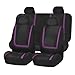 FH Group Car Seat Covers Full Set Cloth - Universal Fit Automotive Seat Covers, Low Back Front Seat Covers, Solid Back Seat Cover, Washable Car Seat Cover for SUV, Sedan and Van Purple