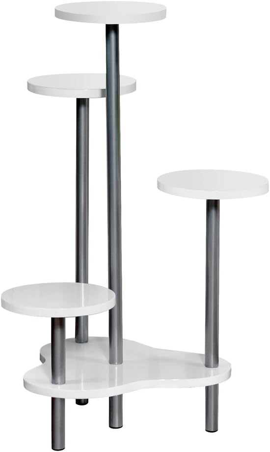 KESPER Blumenständer 17278 mit Böden aus weiß lackierter Spanplatte/Blumenregal/Etagenregal