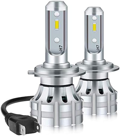 H7 LED Headlight Bulbs Conversion Kit, 12000LM 80W Super Bright CSP Chips for Car Headlight Fog Light, 6000K Car Replacement Lights of Halogen and Xenon, 2 Lamps