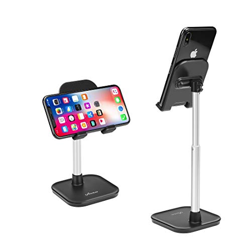 AONKEY Cell Phone Stand, Height Angle Adjustable Phone Holder for Desk, iPhone Stand Compatible with iPhone 12 Mini Pro/11 Pro Max SE/Samsung, All Mobile Phones & Other 4-11 inch Devices