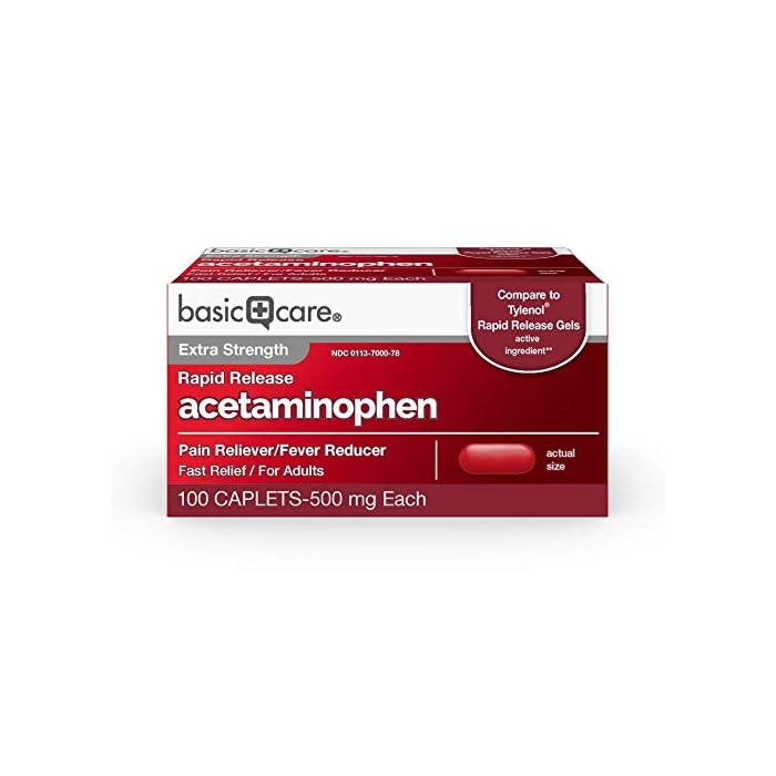 Basic Care Extra Strength Acetaminophen PM Caplets