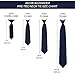Jacob Alexander Young Boys' Solid Color 11 inch Pre-Tied Zipper Neck Tie - Navy