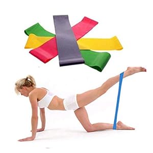 YiMiny Leg Stretcher Resistance Band Loop Yoga Pilates Home Gym Fitness Exercise Workout Training Yoga Belt Strap for Stretching Improving Flexibility