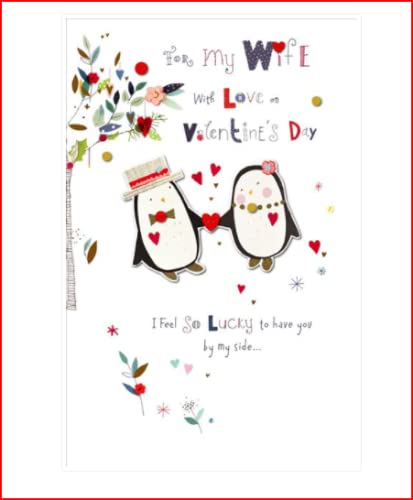 For My Wife With Love Embellished Valentine's Day Greeting Card Valentines Cards