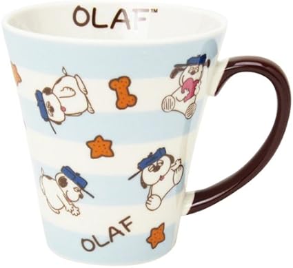 Amazon Co Jp カラーハンドルマグ マグカップ ブルー カラフルストライプ オラフ スヌーピー Orsn ホーム キッチン