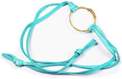 Restrung Jewelry Turquoise Hand Crafted Gold Recycled Guitar String and Soft Leather Eternity Bracelet