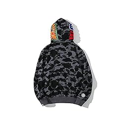 EXXE&OYYO Men's Shark Hoodie,Cotton Material Shark