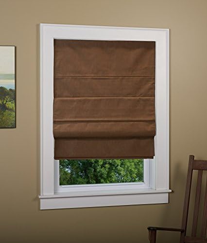 Green Mountain Vista, Thermal Blackout Cordless Roman Shade - Size: 36x63 Inch Color: Cocoa