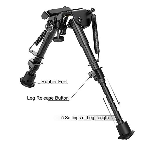 Xaegistac Carbon Fiber 6" 9" Rifle Bipod Pricepulse