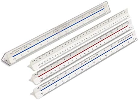 Verulam 300mm Triangular Scale Ruler with Architects Metric no.1 Scales - Side 1: 1:20 & 1:25, Side 2: 1:50 & 1:75, Side 3: 1:100 & 1:125