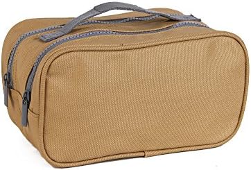 Grooming Toiletry Bag Travel Organizer Waterproof Shaving Kit With Zipper And Carry Handle (Camel)