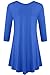 JollieLovin 3/4 Sleeve Shirts for Women Swing Plus Size Tunic Tops Long Sleeve Tee Shirts Loose Fit Fall Tops Lightweight Sweaters Ladies Winter Clothes Blue 2X
