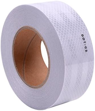 DOT Conspicuity Tape 2"x 75' Dot Class 2 Reflective Tape Roll Self Adhesive Sticker For Cars, Trucks, Trailers, RV's, Campers, Boats, Mailboxes (White)