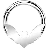 Pierced Owl 16GA Stainless Steel Bat Hinged Segment Clicker Ring