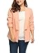Agnes Orinda Women Plus Size 3/4 Sleeves Ruched Cuffs Blazer 2X Pink