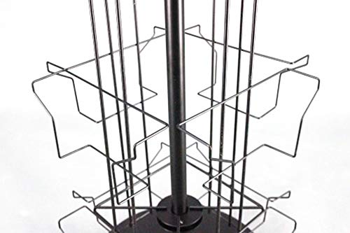 FixtureDisplays Rotating Greeting Card Display w/Sign Clip, 12 Horizontal Pockets - Black 119934