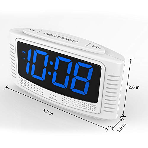 DreamSky Simple Alarm Clock with Snooze, 1.2 Inch Clear Led Digit