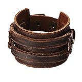 Brown Leather Men's Cuff Bracelet