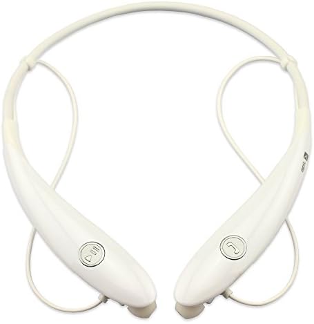 HV-900 Wireless Bluetooth Headset by HV Digital - Ultra Lightweight Neckband Design plus Astonishing Sound Quality (White)