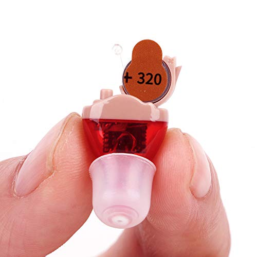 TKING Digital Hearing Amplifier for Adults,Fit Both Right and Left Ear (Red, Battery Type)