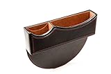 Console Side Pocket - Premium PU Full Leather Seat Console Organizer - Car Seat Gap Filler - Best Car Interior Accessories - Auto Front Seat Caddy Catcher - Drop stop seat gap filler