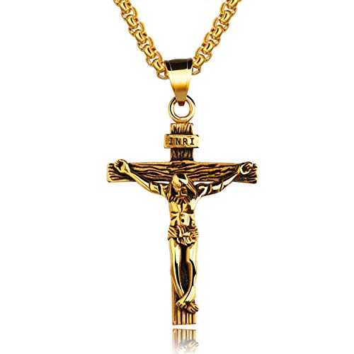 OPK Collar Religioso Con Cruz De Uñas Para Hombre, Colgante De Jús