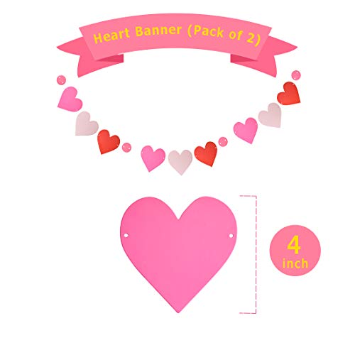 Decorations Kit Party Supplies - Sweet Gold Pink White Love and Heart Balloons Heart Banner Decoration Photo Background for Anniversary Wedding Birthday Baby Shower Celebrations and Party Supplies - Thumbnail 5