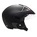 MMG Motorcycle Open Face Helmet DOT Street Legal - Flip Up Clear Visor - Matte Black 203 (XL)