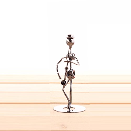 Player Metal Musician, Zubita Band Styles Metal Art Crafts Hand-made Ornament Artwork Metal Sculpture for Home Office Decoration A Man Playing Saxophone