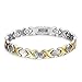 JFUME Magnetic Bracelets for Women 18k Gold with Silver with Link Remove Tool Included 7.5