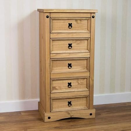 Vida Designs Corona Schmale Kommode mit 5 Schubladen