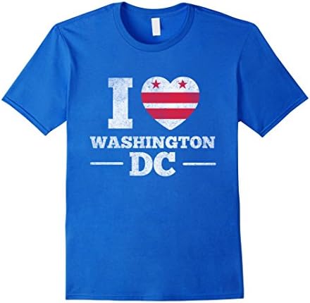 Mens Washington DC Flag TShirt USA Vintage Travel Gift Tee Shirt 3XL Royal Blue