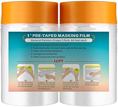 LLPT Tape and Drape Pre-Taped Masking Film 2-Pack 65cm x 20m MFT652