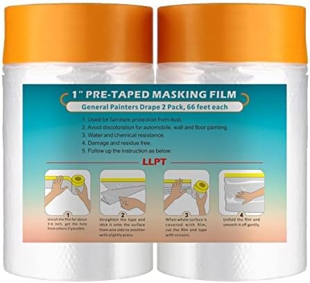 LLPT Tape and Drape Pre-Taped Masking Film 2-Pack 65cm x 20m MFT652