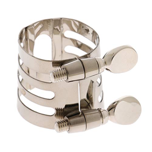 Durable DIY Metal Mouthpiece Clamp Ligature Clip for Alto Saxophone Sax Replacement Part - Nickel, as described - Thumbnail 6