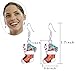 Zhenhui Set of 4 Pairs Silver Tone Christmas Dangle Earrings Set for Women Girls with Red Wreath Santa Claus Stockings White Snowman Xmas Thanksgiving Themed Gift