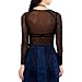 May&Maya Women's Long Sleeve Pure Mesh Blouse(Black M)