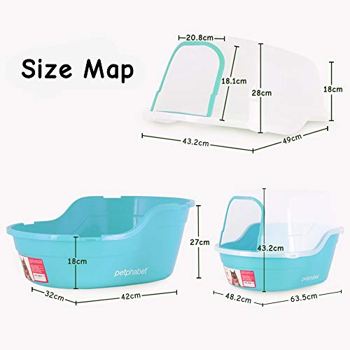 Petphabet Jumbo Hooded Cat Litter Box, Extra Large, Teal Pricepulse