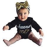Sagton 2017 New Year Outfits Clothes Newborn Infant Baby Boys Girls Letter Print Romper Jumpsuit