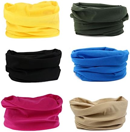 12 in 1 Wide 4pcs&amp;8pcs Multifunctional Seamless Headbands for Men and Women Athletic Moisture Wicking Headwear for Sports Workout Yoga Multi Function Bandanna Headwrap Scarf with UV Resistance (A8)