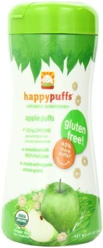Happy Baby Organic Puffs, Apple, 2.1 Ounce (Pack of 6) by HAPPYBABY