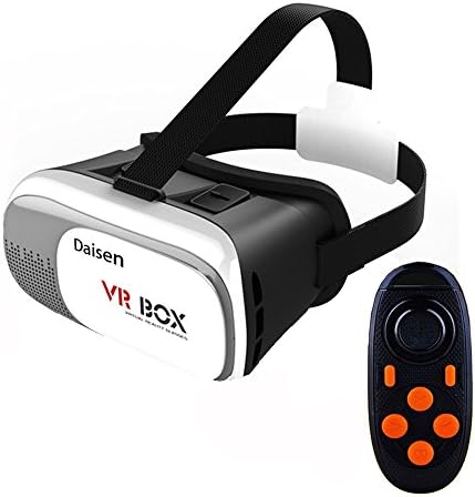 Daisen-tech 2016 New 3D VR Virtual Reality Headset 3D Video Movie Game Glasses For 3.5~6.0" Smartphones iPhone 6/6 plus Samsung Galaxy IOS Android Cellphones (Black+White)