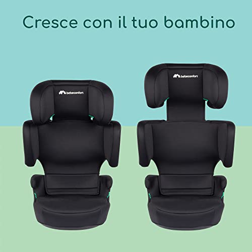 Road Fix i-Size, Seggiolino Auto 15-36 kg, 3,5-12 anni (100-150 cm), Seggiolino Auto Isofix Pieghevole e Portatile da Viaggio, Leggero 4.4 kg, 14 Posizioni Poggiatesta, Black Mist