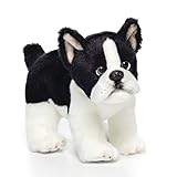 Nat and Jules Alert Standing Small Boston Terrier Dog Children's Plush Stuffed Animal Toy