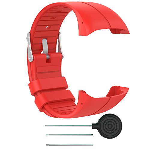 RuenTech Bands for Polar M400/M430 watch Strap Replacement Soft Silicone Wristband Sports Band For Polar M400 and M430 GPS Smart Sports Watch (Red, M(5.5''-8.0''))