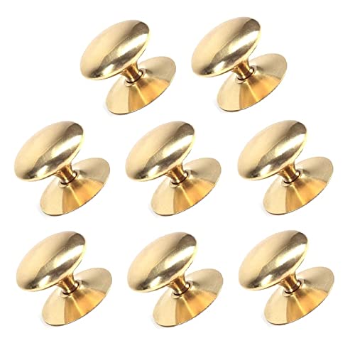 TERF® 20mm Traditional Victorian Polished Brass Cabinet Door Knobs 20mm Chest Drawer Cupboard Kitchen Wardrobe Door Pull Handle Knobs with Fixing Screw for Use Home and Office - Pack of 8