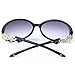 LianSan Fashion Oversized Women Uv400 Protection Polarized Lady Sunglasses Gold Flower Full Frame Sunglasses Gd103 (Black)