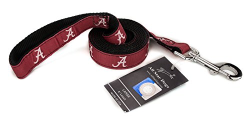 1 Inch Alabama Crimson Tide Ribbon Dog Leash - 6 Foot